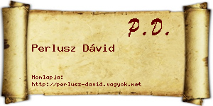 Perlusz Dávid névjegykártya